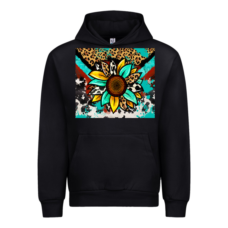 Turquoise Gemstone Sunflower Urban Hoodie by Zillion Design Studio | Teevron