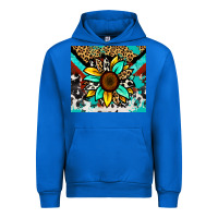 Cobalt turquoise gemstone sunflower Urban Hoodie - Zillion Design Studio
