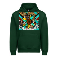 Forest Green turquoise gemstone sunflower Urban Hoodie - Zillion Design Studio