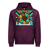 Mauve Wine turquoise gemstone sunflower Urban Hoodie - Zillion Design Studio