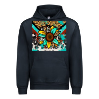 Navy turquoise gemstone sunflower Urban Hoodie - Zillion Design Studio