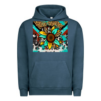 Pigment Midnight Navy turquoise gemstone sunflower Urban Hoodie - Zillion Design Studio
