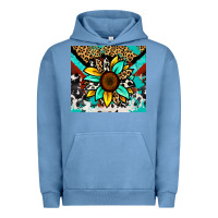 Pigment Pebble Blue turquoise gemstone sunflower Urban Hoodie - Zillion Design Studio