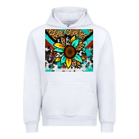 White turquoise gemstone sunflower Urban Hoodie - Zillion Design Studio