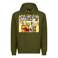 Army Green bus driver coffee cups Premium Hoodie - Zillion Design Studio