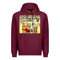 Burgundy bus driver coffee cups Premium Hoodie - Zillion Design Studio