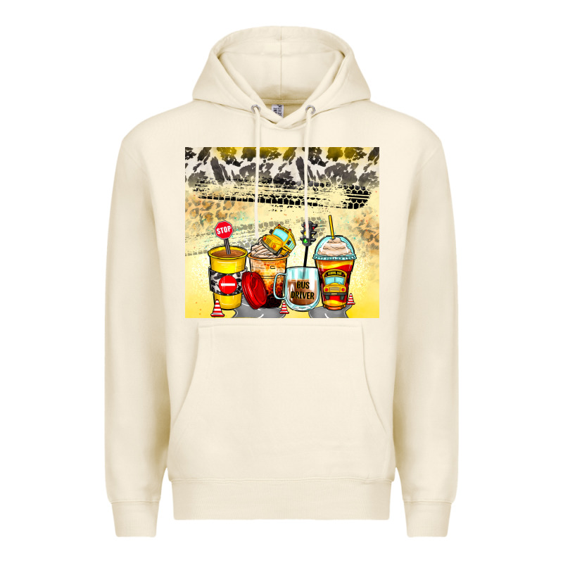 Bus Driver Coffee Cups Premium Hoodie by Zillion Design Studio | Teevron