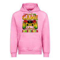 Fuchsia Pink i paused my game celebrate juneteenth Urban Hoodie - texasbilliewilder