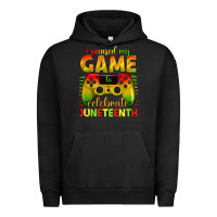Pigment Black i paused my game celebrate juneteenth Urban Hoodie - texasbilliewilder