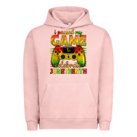 Pigment Salmon i paused my game celebrate juneteenth Urban Hoodie - texasbilliewilder