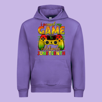 Urban Hoodie i paused my game celebrate juneteenth