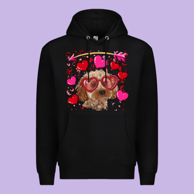 Valentine's Day Cockapoo Premium Hoodie Designed By Ranaportraitstore