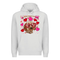 Dove Grey valentine's day cockapoo Premium Hoodie - RanaPortraitStore