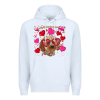 White valentine's day cockapoo Premium Hoodie - RanaPortraitStore
