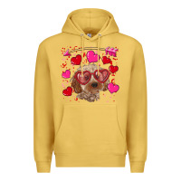 Antique Gold valentine's day cockapoo Premium Hoodie - RanaPortraitStore
