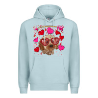 Blue Mist valentine's day cockapoo Premium Hoodie - RanaPortraitStore