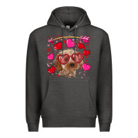 Charcoal Heather valentine's day cockapoo Premium Hoodie - RanaPortraitStore