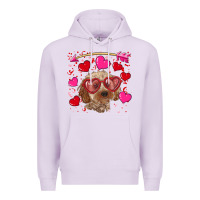 Lilac valentine's day cockapoo Premium Hoodie - RanaPortraitStore