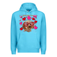 Ocean Blue valentine's day cockapoo Premium Hoodie - RanaPortraitStore