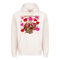 Pale Pink valentine's day cockapoo Premium Hoodie - RanaPortraitStore