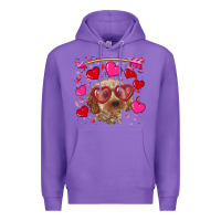 Purple valentine's day cockapoo Premium Hoodie - RanaPortraitStore