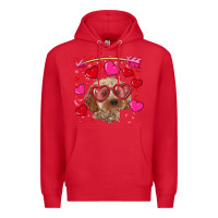 Red valentine's day cockapoo Premium Hoodie - RanaPortraitStore