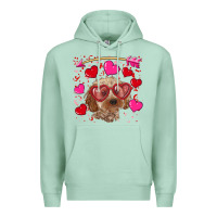 Seafoam valentine's day cockapoo Premium Hoodie - RanaPortraitStore