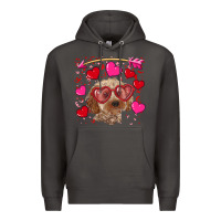 Smoke valentine's day cockapoo Premium Hoodie - RanaPortraitStore