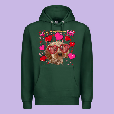 Valentine's Day Cockapoo Premium Hoodie Designed By Ranaportraitstore