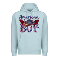 Blue Mist American boy with cowboy Premium Hoodie - texasbilliewilder