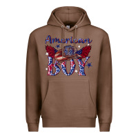Chestnut American boy with cowboy Premium Hoodie - texasbilliewilder