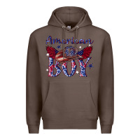 Coffee American boy with cowboy Premium Hoodie - texasbilliewilder