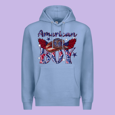 American Boy With Cowboy Premium Hoodie Designed By Texasbilliewilder