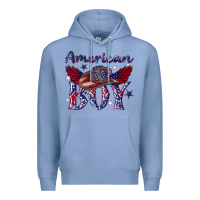 Colony Blue American boy with cowboy Premium Hoodie - texasbilliewilder