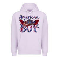 Lilac American boy with cowboy Premium Hoodie - texasbilliewilder