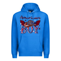 True Royal American boy with cowboy Premium Hoodie - texasbilliewilder