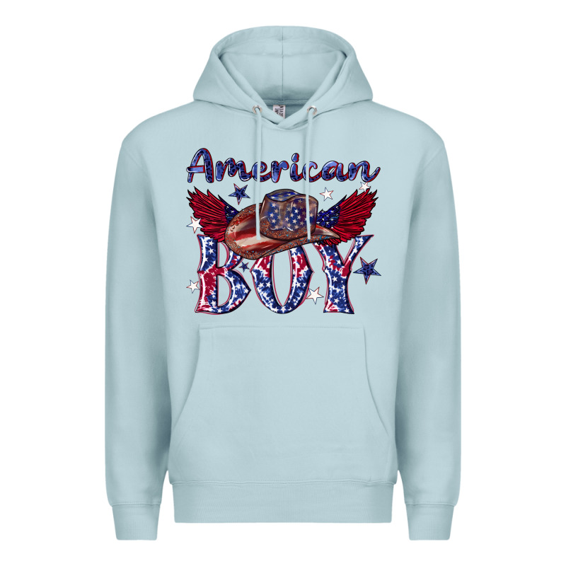 American Boy With Cowboy Premium Hoodie by texasbilliewilder | Teevron