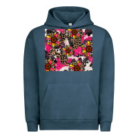 Pigment Midnight Navy sunflower cowhide Urban Hoodie - Zillion Design Studio