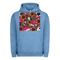 Pigment Pebble Blue sunflower cowhide Urban Hoodie - Zillion Design Studio