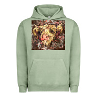 Pigment Oil Green leopard cow Urban Hoodie - Zillion Design Studio