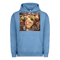 Pigment Pebble Blue leopard cow Urban Hoodie - Zillion Design Studio
