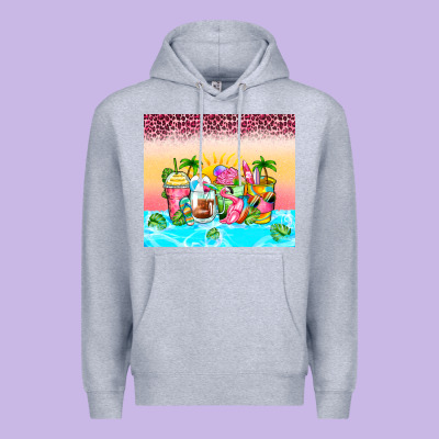 Beach Summer Coffee Cups Premium Hoodie Designed By Zillion Design Studio