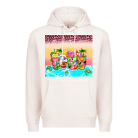 Pale Pink beach summer coffee cups Premium Hoodie - Zillion Design Studio