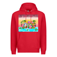 Red beach summer coffee cups Premium Hoodie - Zillion Design Studio
