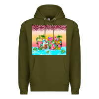 Army Green beach summer coffee cups Premium Hoodie - Zillion Design Studio
