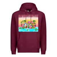 Burgundy beach summer coffee cups Premium Hoodie - Zillion Design Studio