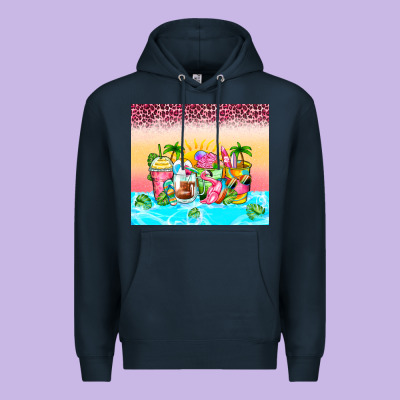 Beach Summer Coffee Cups Premium Hoodie Designed By Zillion Design Studio