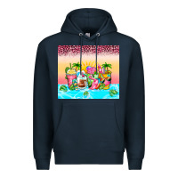 Navy beach summer coffee cups Premium Hoodie - Zillion Design Studio