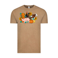 Vintage Coffee Farm Life Fall Pig Cow Rooster Vintage Tee - Artiststas