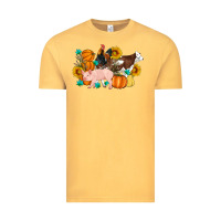 Vintage Mustard Farm Life Fall Pig Cow Rooster Vintage Tee - Artiststas